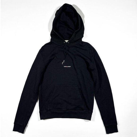 Saint Laurent Rive Gauche Logo Hoodie Black Size S 2018 - Picture 1 of 8